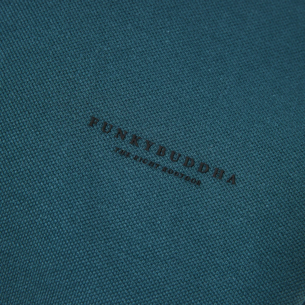 FUNKY BUDDHA Μακρυμάνικη πόλο μπλούζα σε πικέ ύφασμα