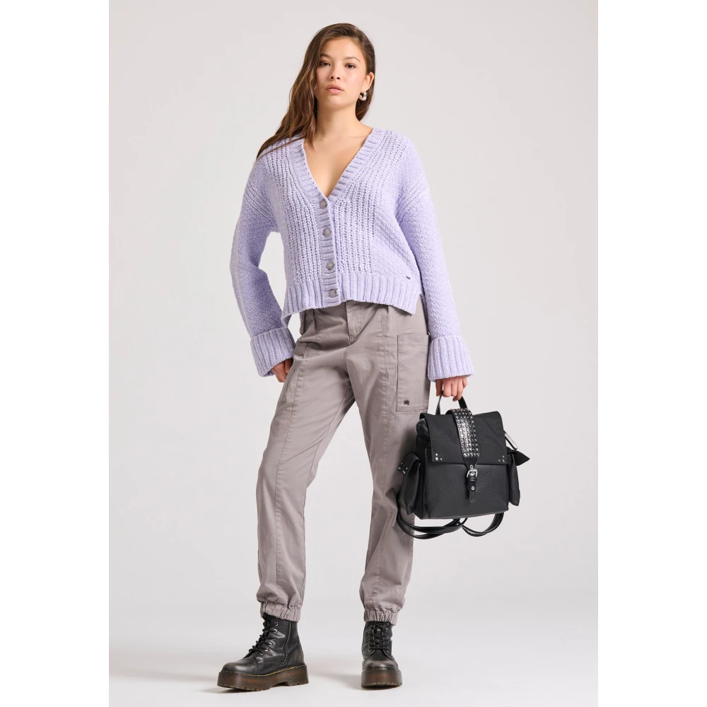 FUNKY BUDDHA Πλεκτή ζακέτα σενίλ με δίπλωμα στα μανίκια