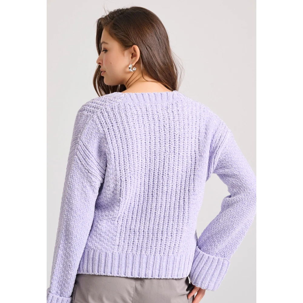 FUNKY BUDDHA Πλεκτή ζακέτα σενίλ με δίπλωμα στα μανίκια