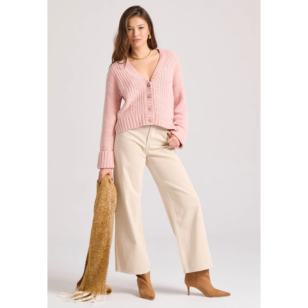 FUNKY BUDDHA Πλεκτή ζακέτα σενίλ με δίπλωμα στα μανίκια