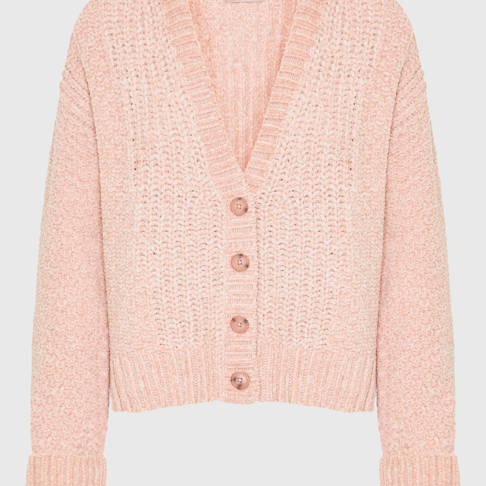 FUNKY BUDDHA Πλεκτή ζακέτα σενίλ με δίπλωμα στα μανίκια