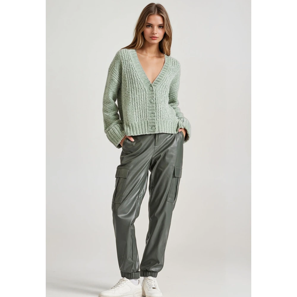 FUNKY BUDDHA Πλεκτή ζακέτα σενίλ με δίπλωμα στα μανίκια