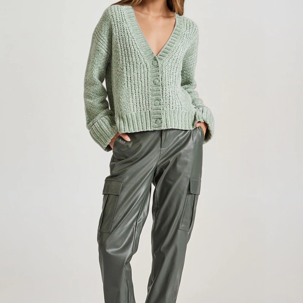 FUNKY BUDDHA Πλεκτή ζακέτα σενίλ με δίπλωμα στα μανίκια