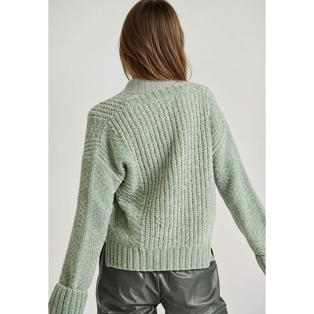 FUNKY BUDDHA Πλεκτή ζακέτα σενίλ με δίπλωμα στα μανίκια