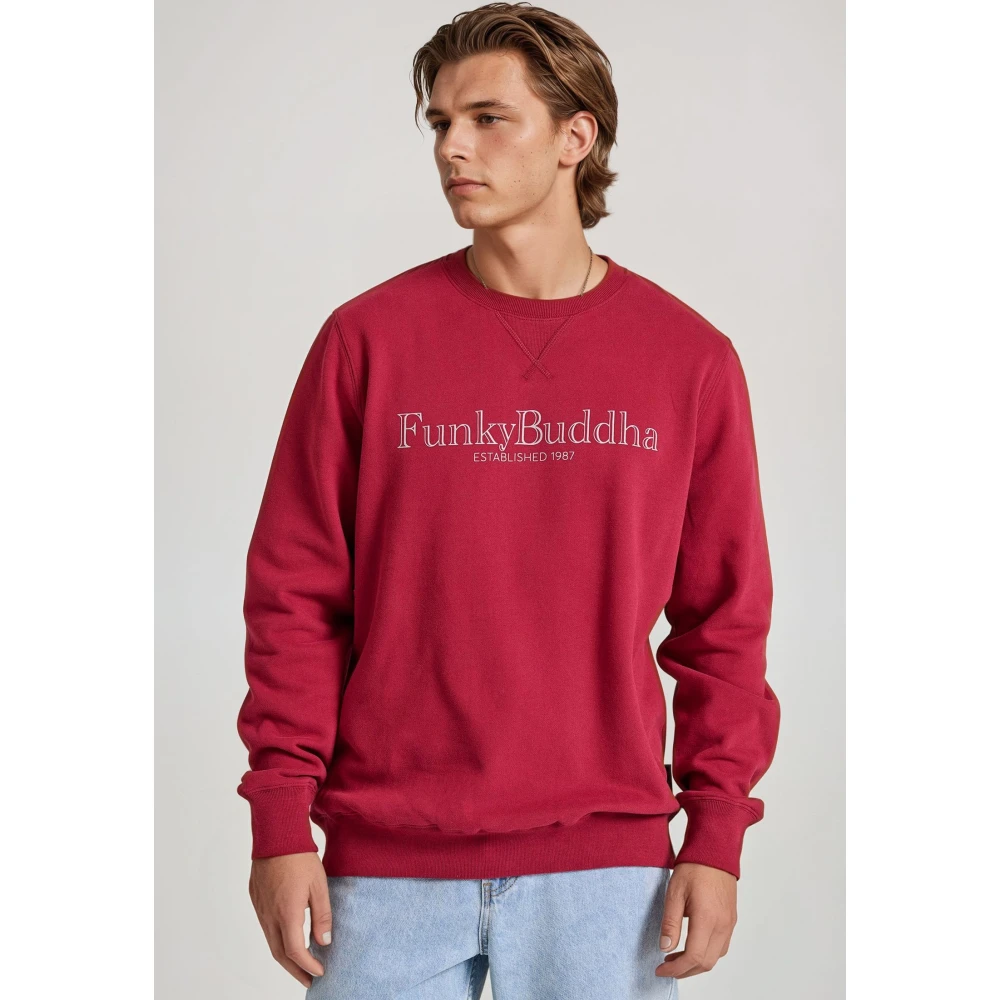 FUNKY BUDDHA Φούτερ με branded τύπωμα στο στήθος