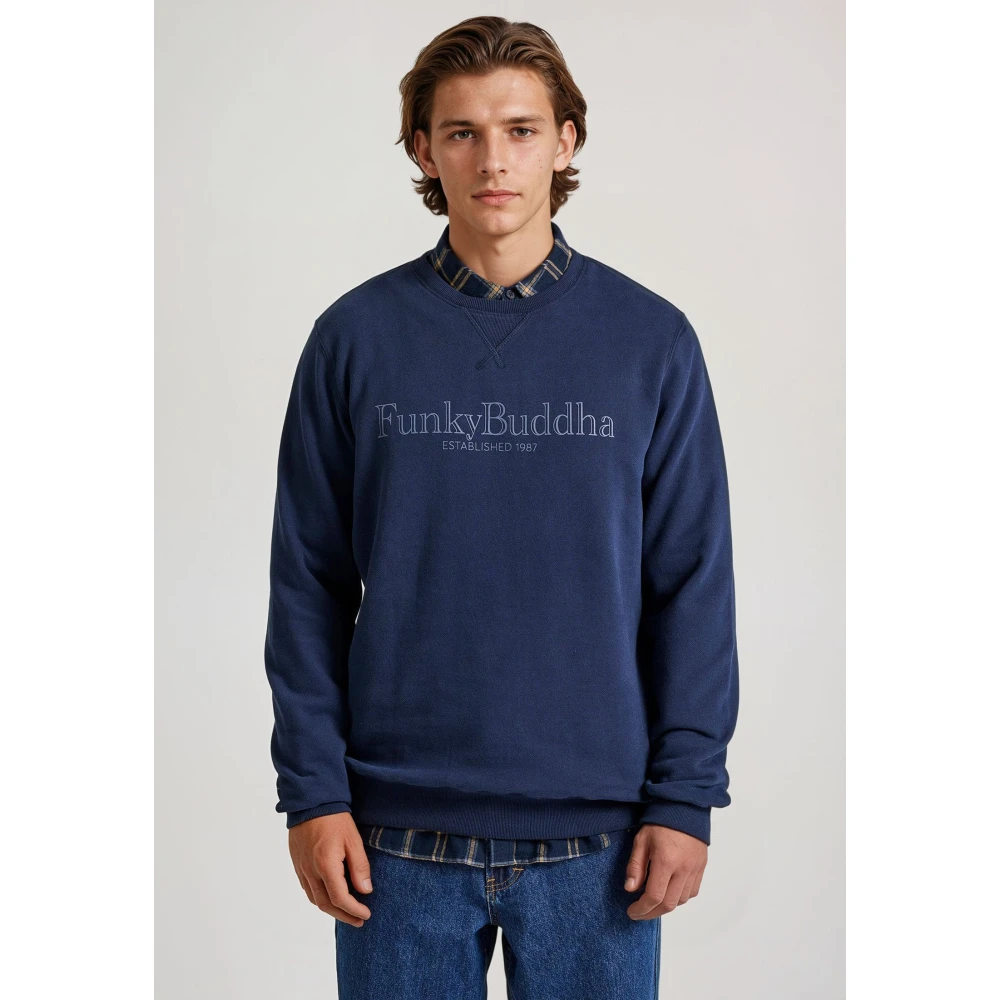 FUNKY BUDDHA Φούτερ με branded τύπωμα στο στήθος