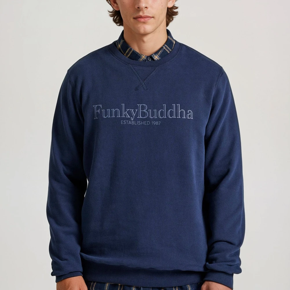 FUNKY BUDDHA Φούτερ με branded τύπωμα στο στήθος