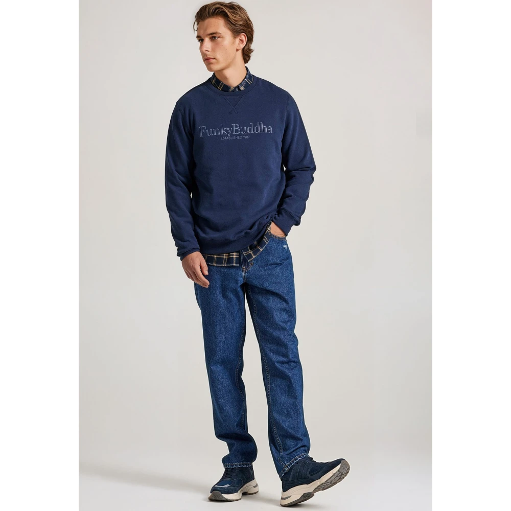 FUNKY BUDDHA Φούτερ με branded τύπωμα στο στήθος