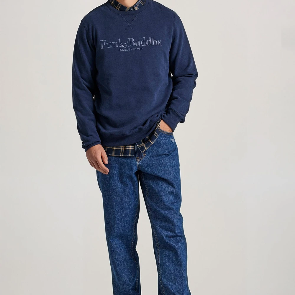 FUNKY BUDDHA Φούτερ με branded τύπωμα στο στήθος