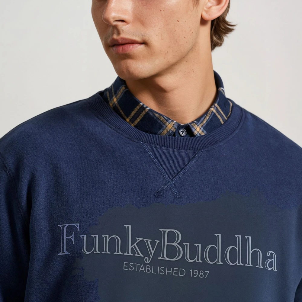 FUNKY BUDDHA Φούτερ με branded τύπωμα στο στήθος