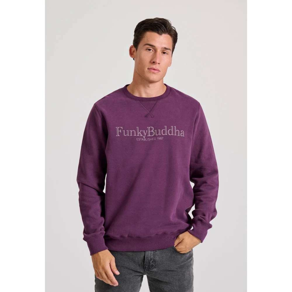 FUNKY BUDDHA Φούτερ με branded τύπωμα στο στήθος