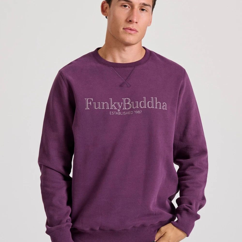 FUNKY BUDDHA Φούτερ με branded τύπωμα στο στήθος