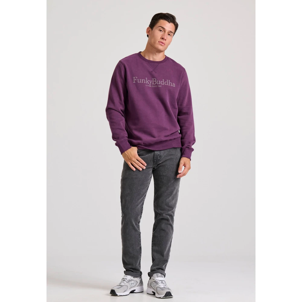 FUNKY BUDDHA Φούτερ με branded τύπωμα στο στήθος