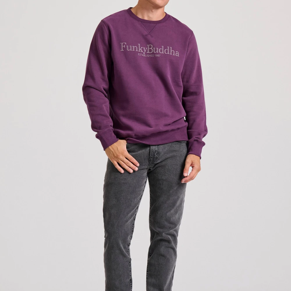 FUNKY BUDDHA Φούτερ με branded τύπωμα στο στήθος