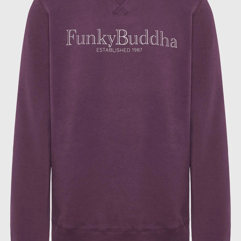 FUNKY BUDDHA Φούτερ με branded τύπωμα στο στήθος