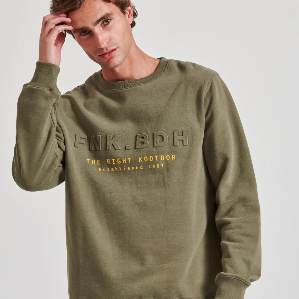 FUNKY BUDDHA Φούτερ με embossed τύπωμα στο στήθος