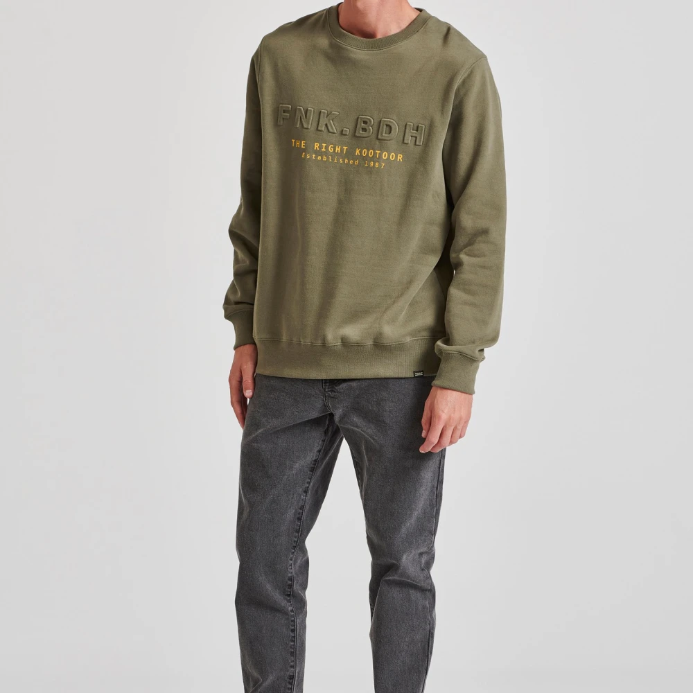 FUNKY BUDDHA Φούτερ με embossed τύπωμα στο στήθος