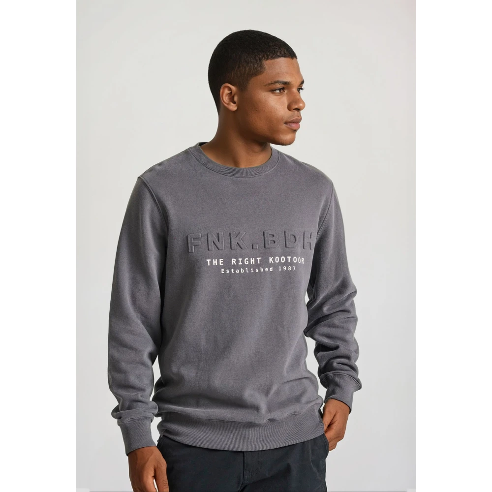 FUNKY BUDDHA Φούτερ με embossed τύπωμα στο στήθος