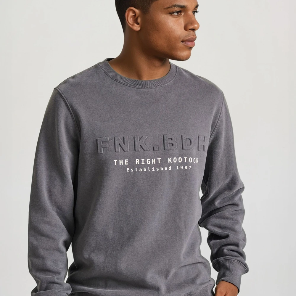 FUNKY BUDDHA Φούτερ με embossed τύπωμα στο στήθος