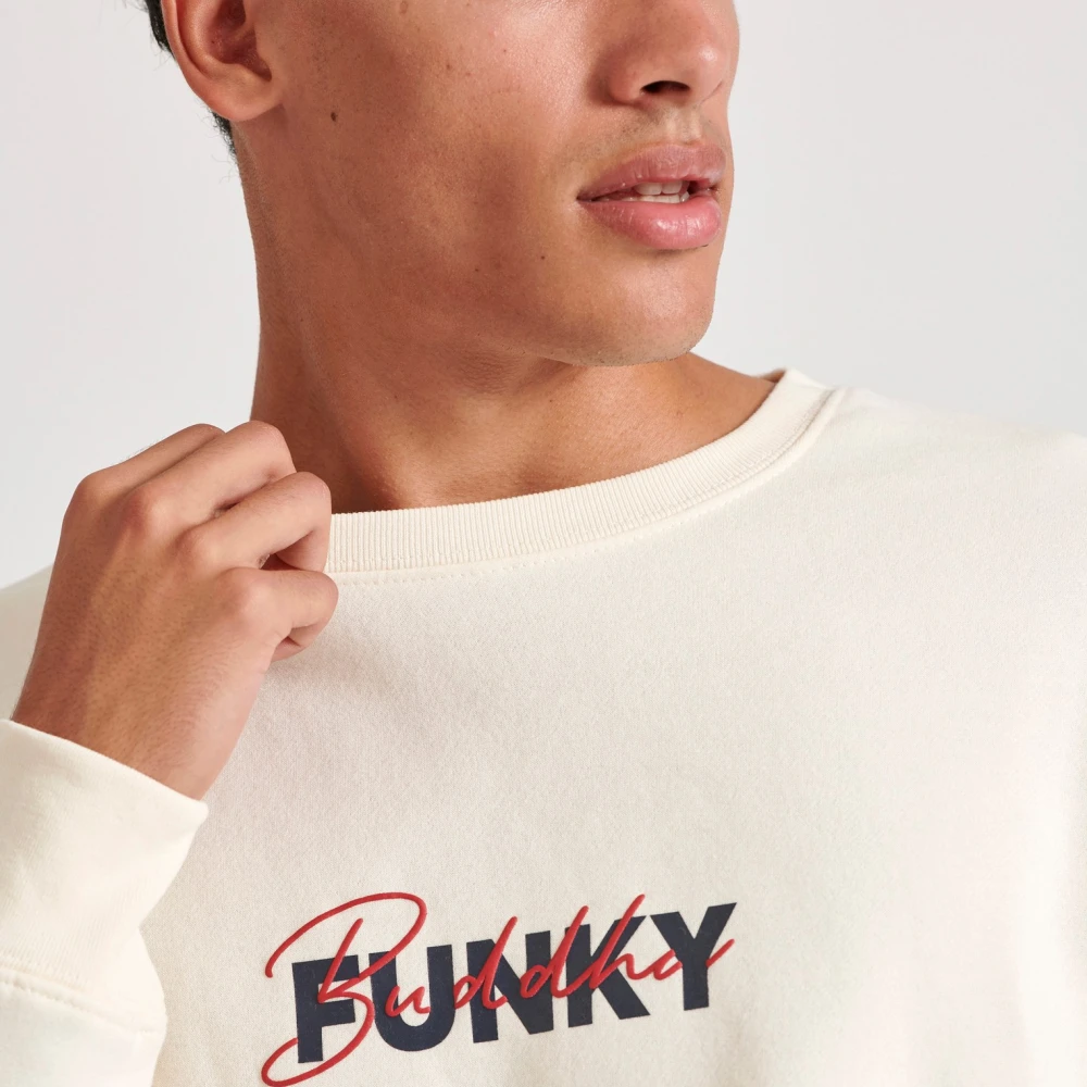 FUNKY BUDDHA Φούτερ με τύπωμα στο στήθος