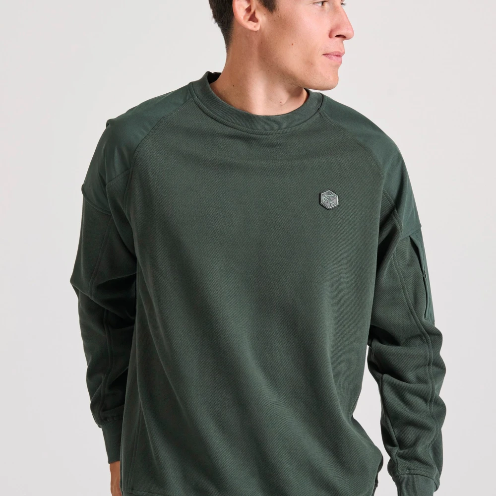 FUNKY BUDDHA Φούτερ με ανάγλυφη υφή και λεπτομέρεια στο μανίκι