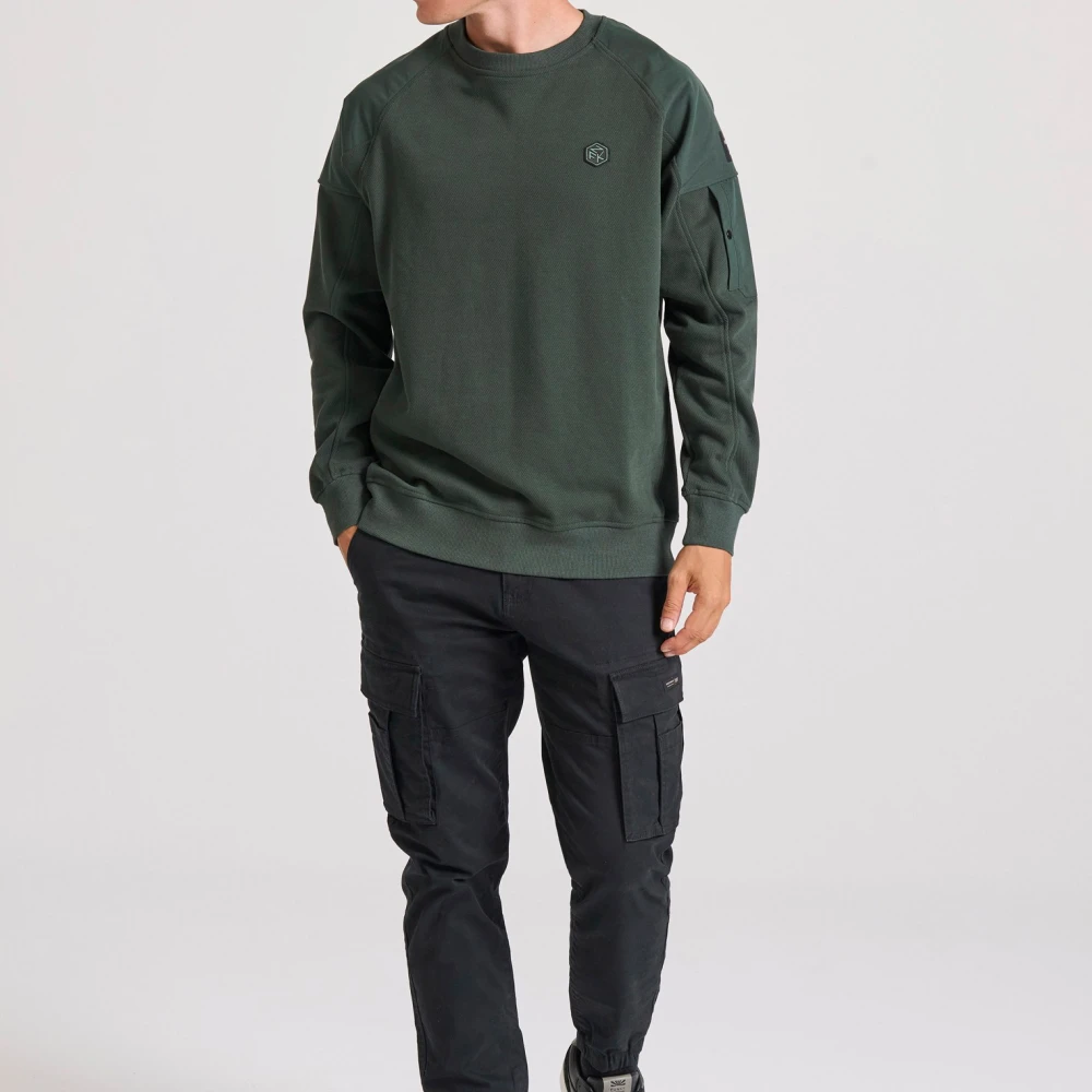 FUNKY BUDDHA Φούτερ με ανάγλυφη υφή και λεπτομέρεια στο μανίκι