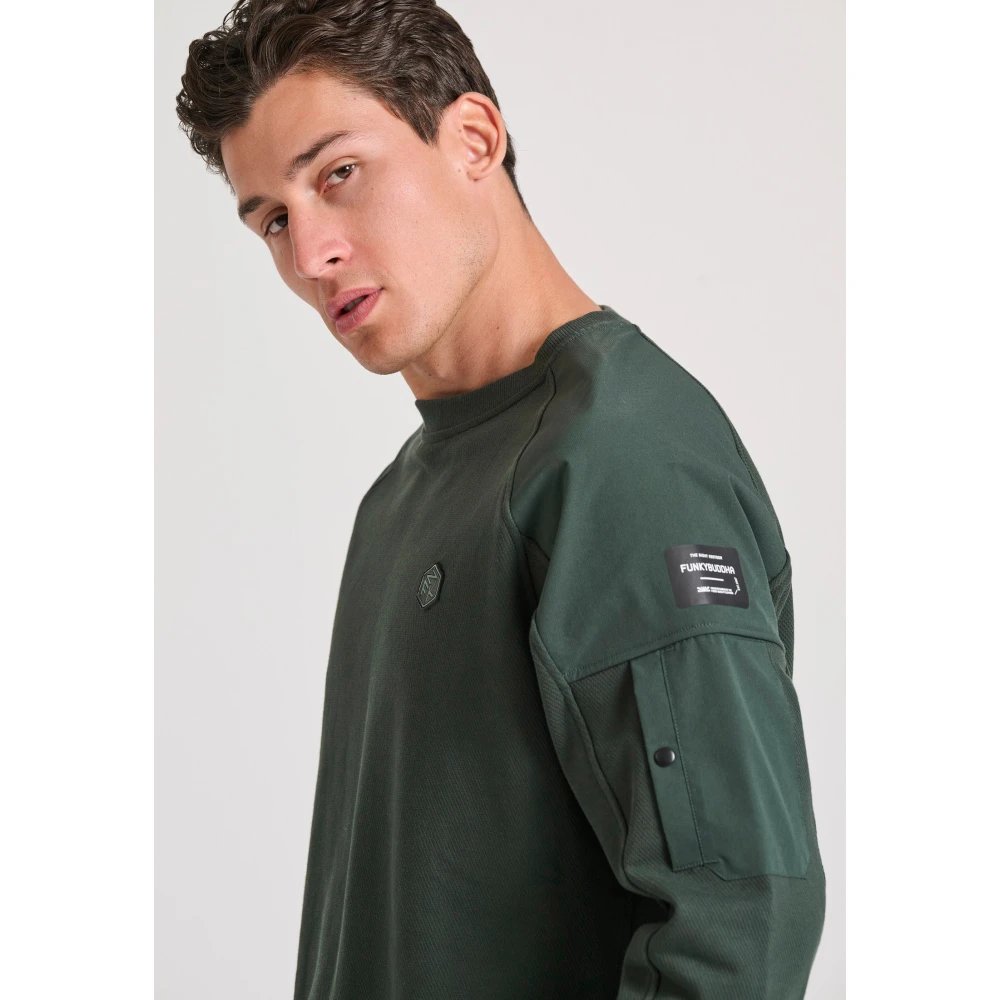 FUNKY BUDDHA Φούτερ με ανάγλυφη υφή και λεπτομέρεια στο μανίκι