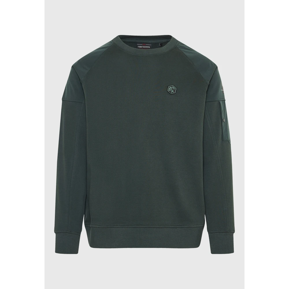 FUNKY BUDDHA Φούτερ με ανάγλυφη υφή και λεπτομέρεια στο μανίκι