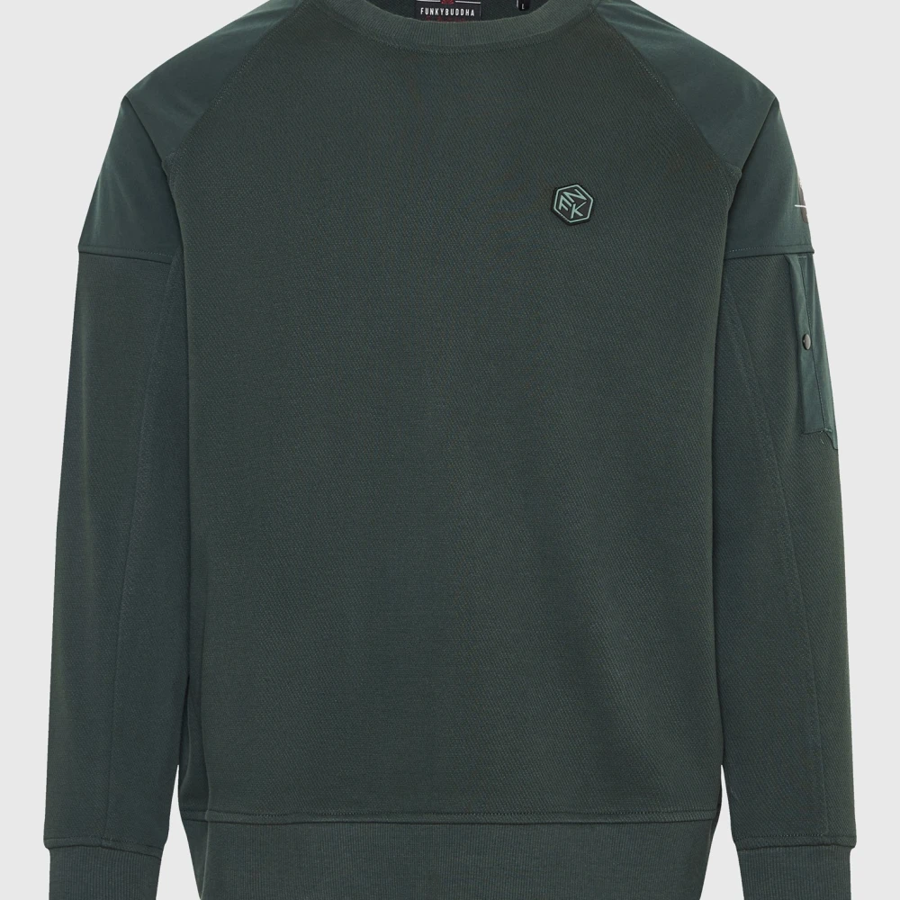 FUNKY BUDDHA Φούτερ με ανάγλυφη υφή και λεπτομέρεια στο μανίκι