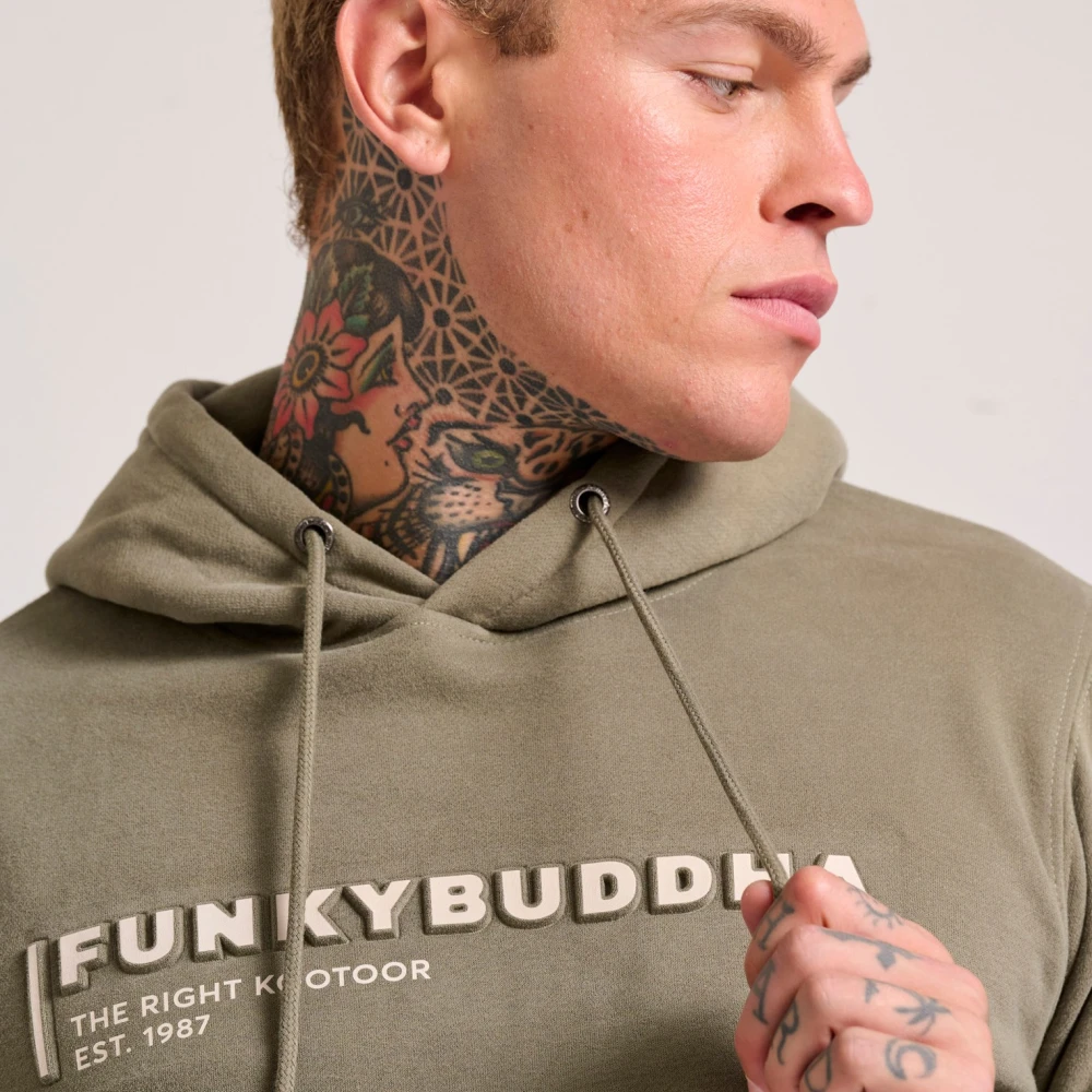 FUNKY BUDDHA Φούτερ με κουκούλα και 3D branded τύπωμα