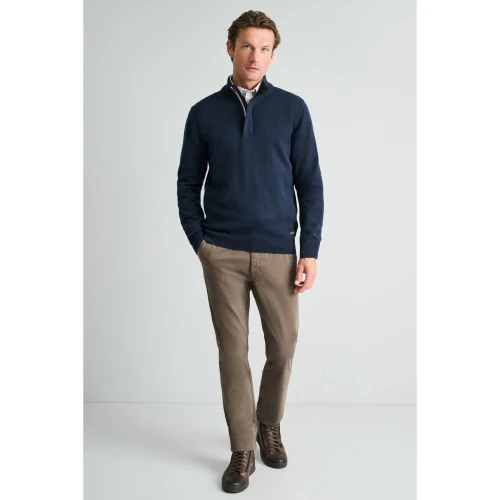 NAVY & GREEN Πλεκτό 10GG Βαμβακερό Ανδρικό