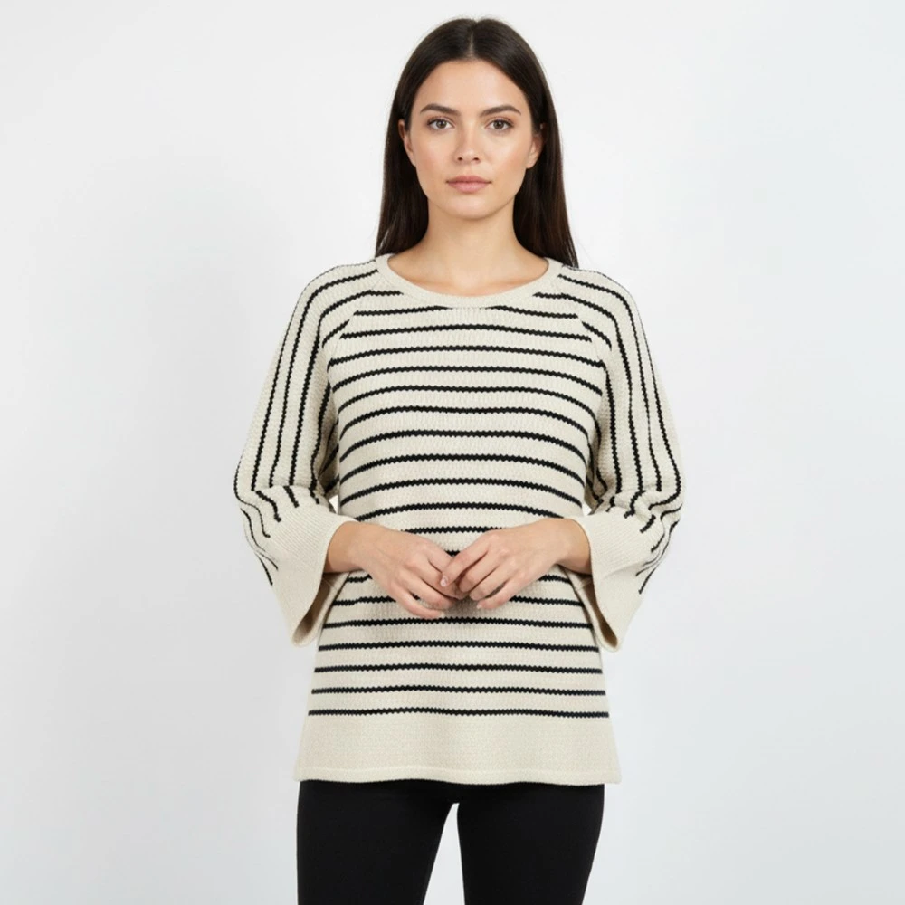 CAVALIERI Μπλούζα Ριγέ με Μανίκι 3/4