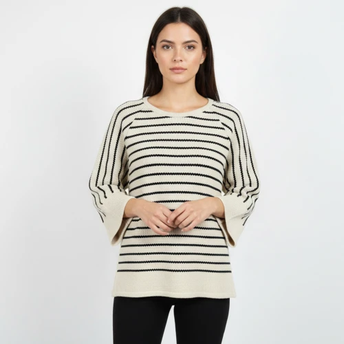 CAVALIERI Μπλούζα Ριγέ με Μανίκι 3/4