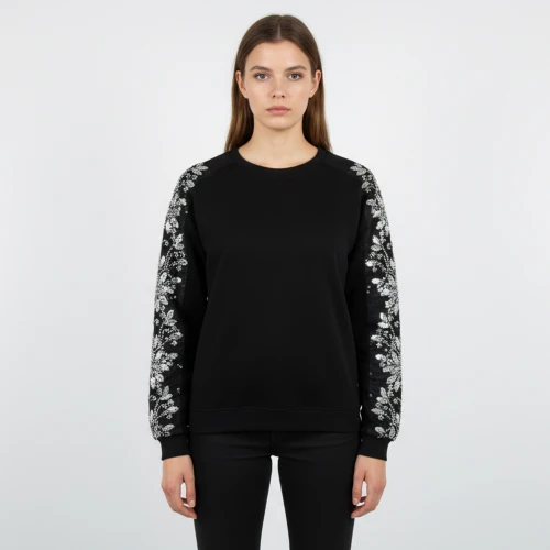 CAVALIERI Φούτερ με Λαιμόκοψη και Στρας στο Μανίκι