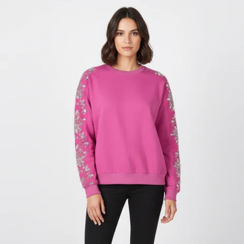 CAVALIERI Φούτερ με Λαιμόκοψη και Στρας στο Μανίκι