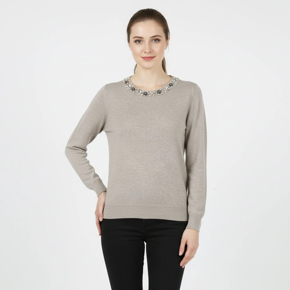 CAVALIERI Μπλούζα Πλεκτή με Στρας στον Γιακά