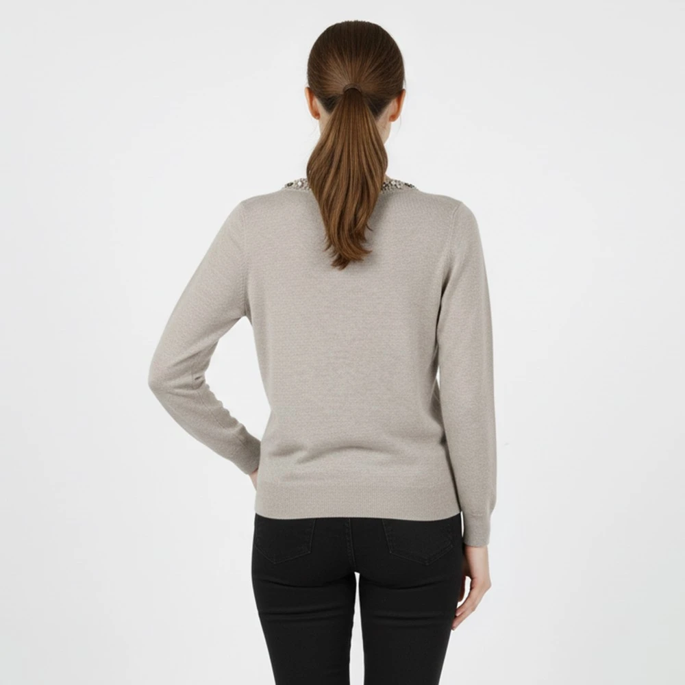 CAVALIERI Μπλούζα Πλεκτή με Στρας στον Γιακά