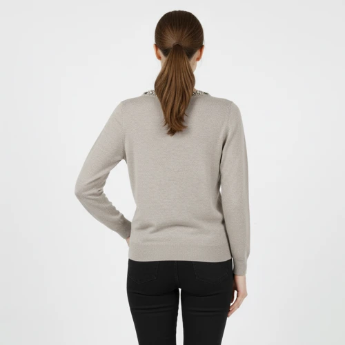 CAVALIERI Μπλούζα Πλεκτή με Στρας στον Γιακά