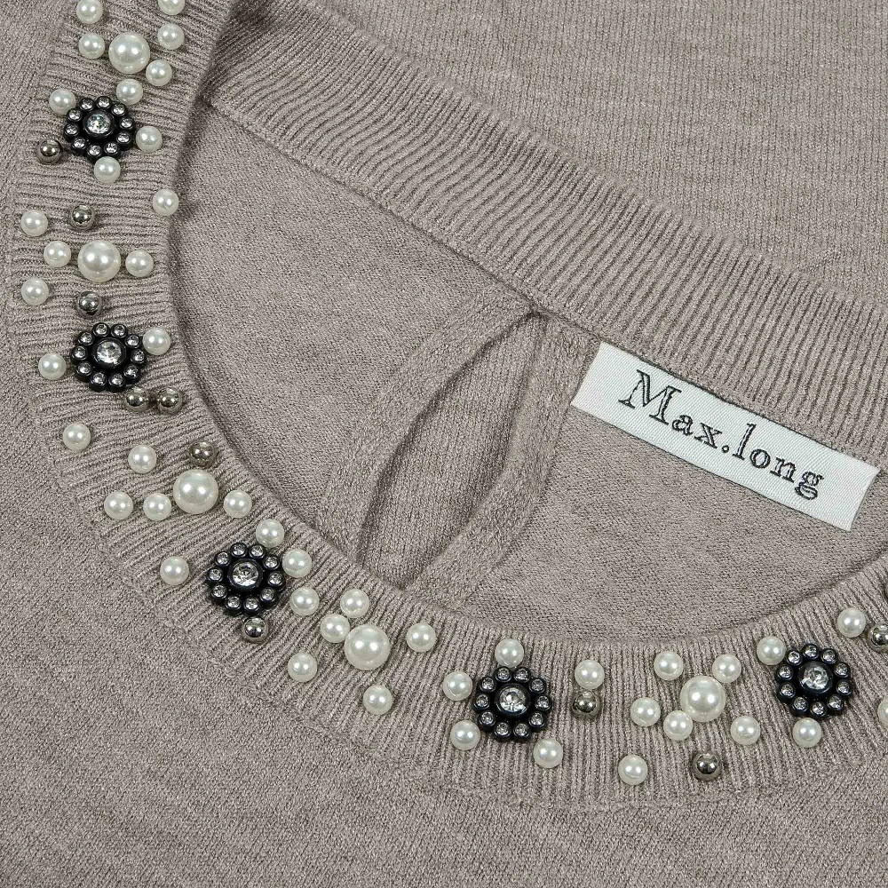 CAVALIERI Μπλούζα Πλεκτή με Στρας στον Γιακά