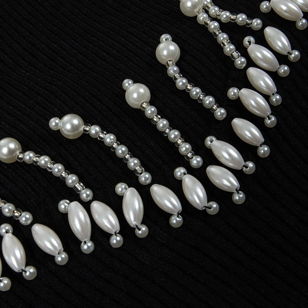 CAVALIERI Φόρεμα Πλεκτό Ζιβάγκο με Πέρλες FF01858