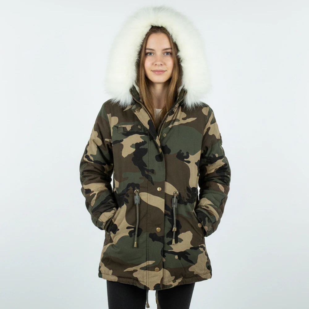 CAVALIERI Μπουφάν Μακρύ με Κουκούλα Εμπριμέ K732