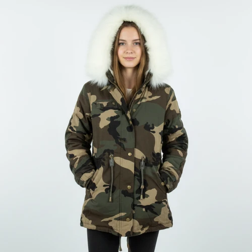 CAVALIERI Μπουφάν Μακρύ με Κουκούλα Εμπριμέ K732