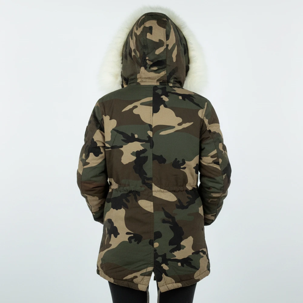 CAVALIERI Μπουφάν Μακρύ με Κουκούλα Εμπριμέ K732