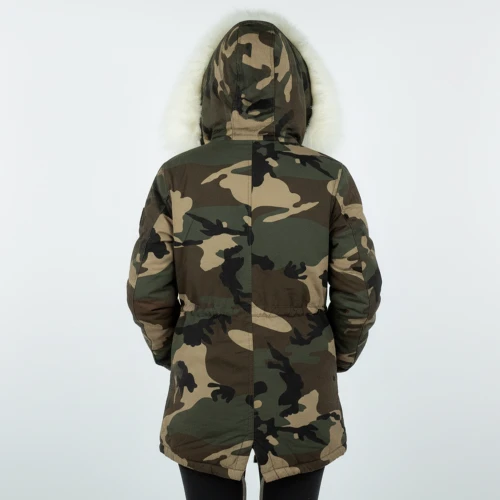 CAVALIERI Μπουφάν Μακρύ με Κουκούλα Εμπριμέ K732