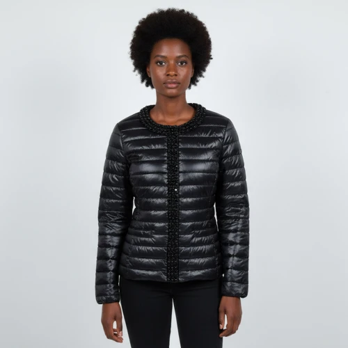 CAVALIERI Μπουφάν με Λαιμόκοψη και Χάντρες M20-6813