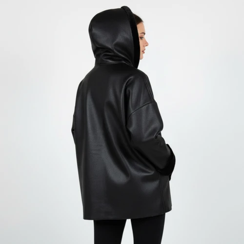 CAVALIERI Μπουφάν Δερμάτινο με Κουκούλα και Γούνα Γυναικείο