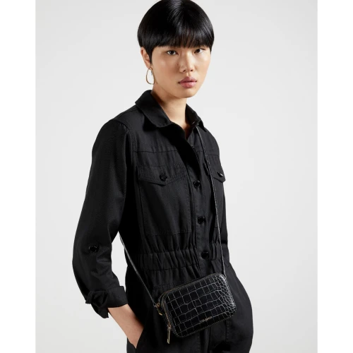 Ted Baker Γυναικεία Τσάντα Stina Double Zip Croc Effect Mini 12345