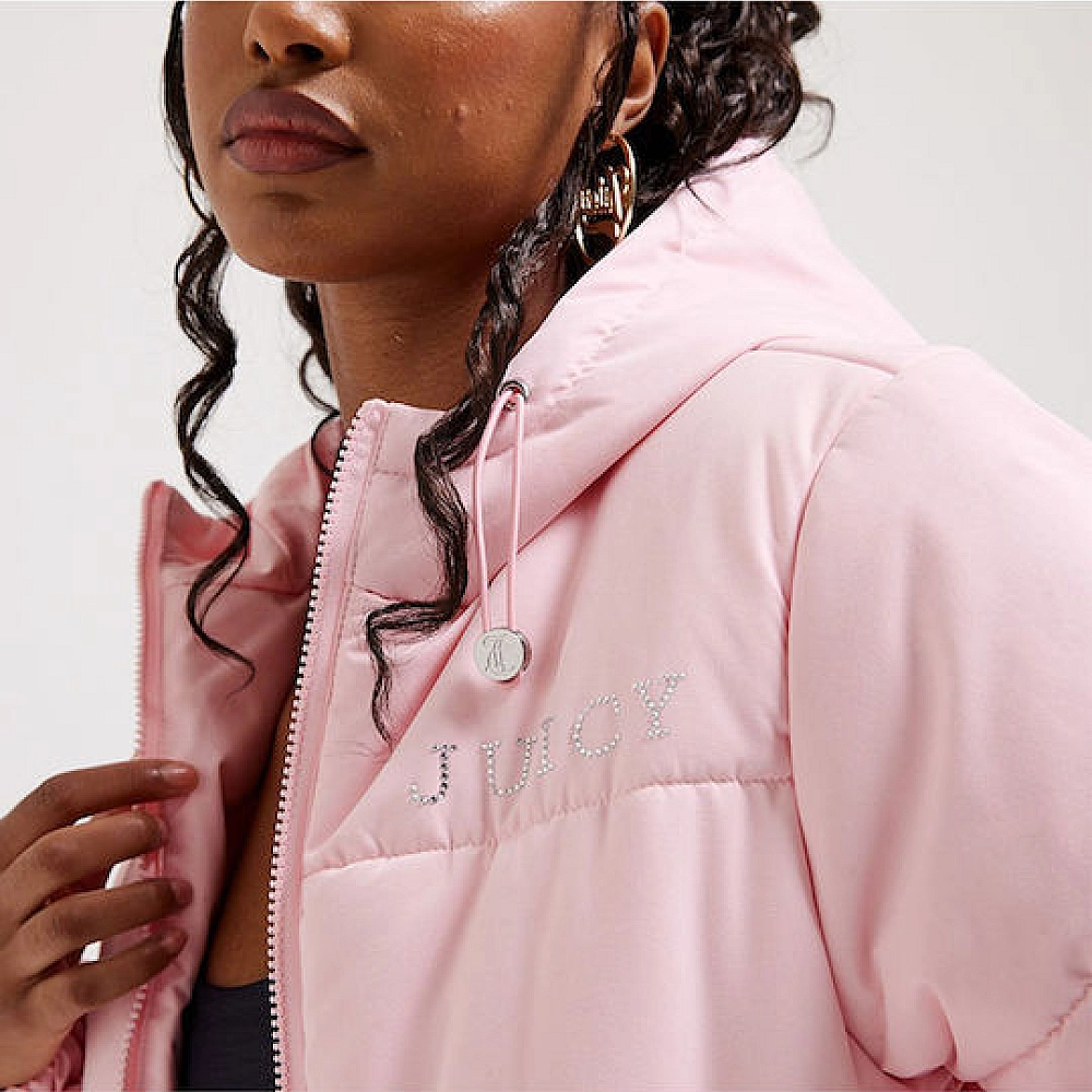 Juicy Couture Κοντό Γυναικείο Puffer Μπουφάν για Χειμώνα