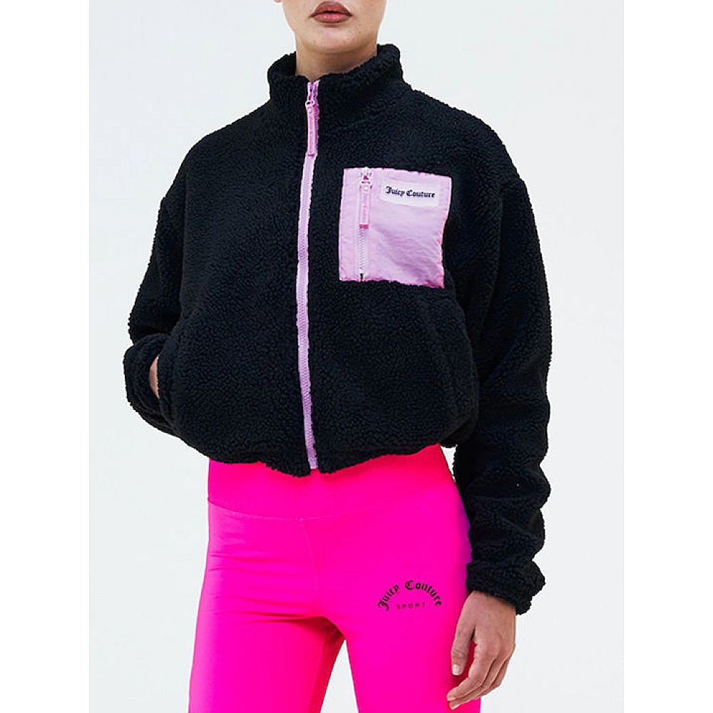 Juicy Couture Κοντή Fleece Γυναικεία Ζακέτα με Φερμουάρ
