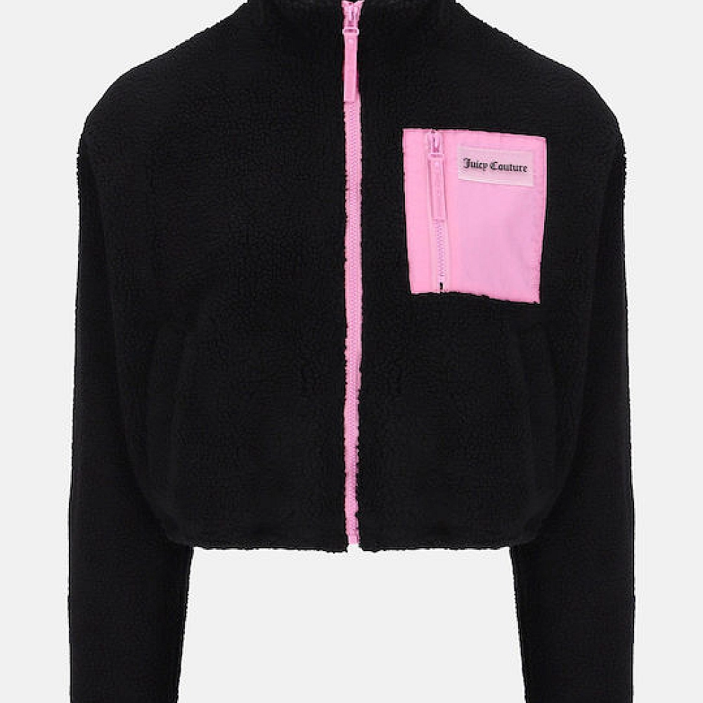 Juicy Couture Κοντή Fleece Γυναικεία Ζακέτα με Φερμουάρ